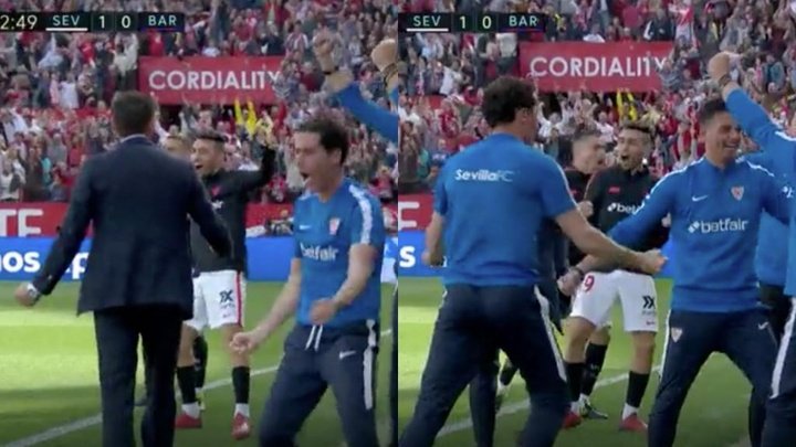 ¿Celebró Munir un gol del Sevilla? ¡A lo grande!