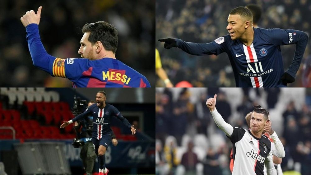 Los 10 jugadores mejor pagados según 'France Football'. AFP