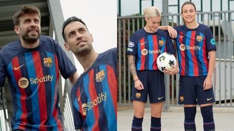 A nova camisola do Barcelona para 2022.AFP