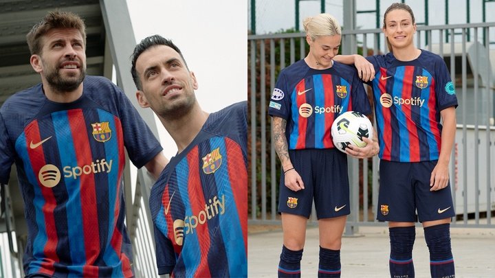 A nova camisola do Barcelona para 2022.AFP