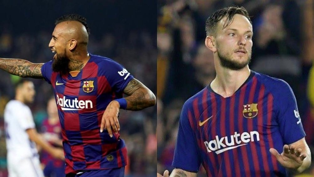 Rakitic y Vidal, los protagonistas de la recta final. EFE/AFP