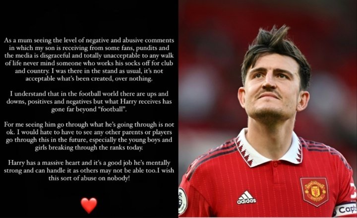 Man Utd's Maguire's mother has spoken out about criticism of her son