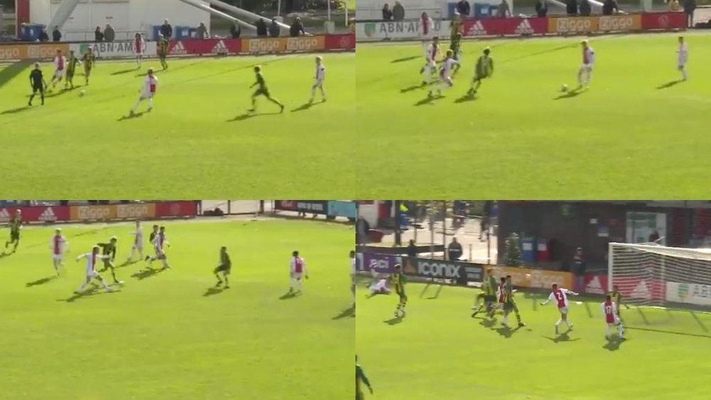 Los Sub 17 del Ajax armaron un gran gol. Twitter/AFCAjax