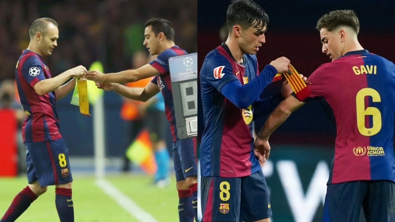 Pedri y Gavi recrean el cambio de Xavi e Iniesta 10 años después