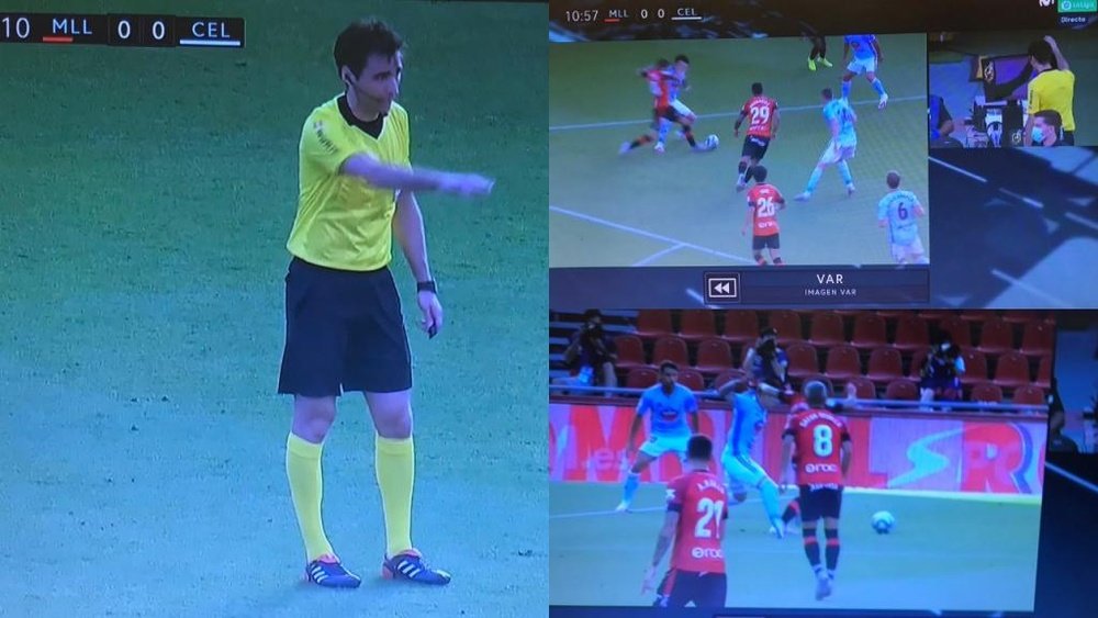 Mallorca got a penalty after one of the worst decisions of the season. Capturas/MovistarLaLiga