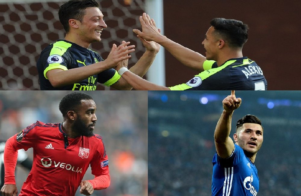 A potential Arsenal front three could feature Lacazette, Ozil and Sanchez. BeSoccer