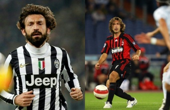 Jugadores que vistieron la camiseta de Milan y Juve. AFP