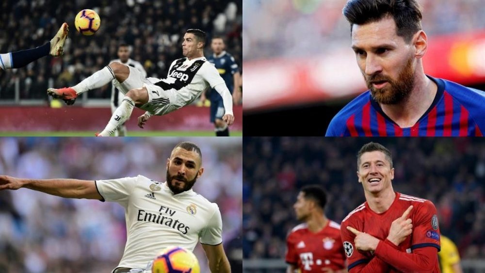 Ils ont tous marqué plus de 50 buts en C1. AFP/EFE