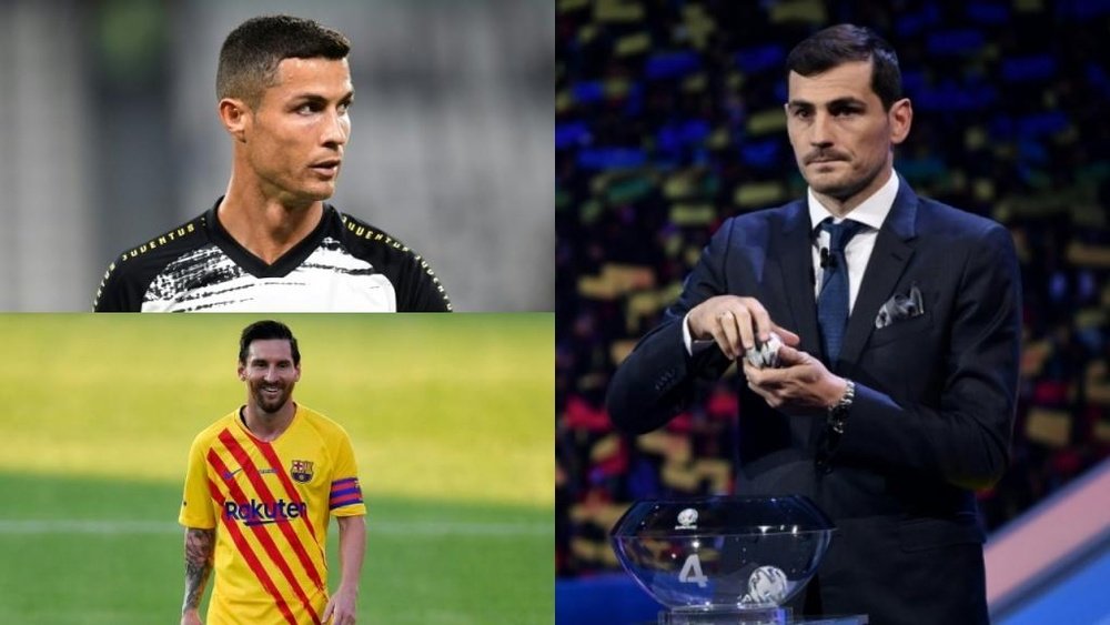 Cristiano Ronaldo (Juventus), Leo Messi (Barcelona), and Iker Casillas. Montage/AFP