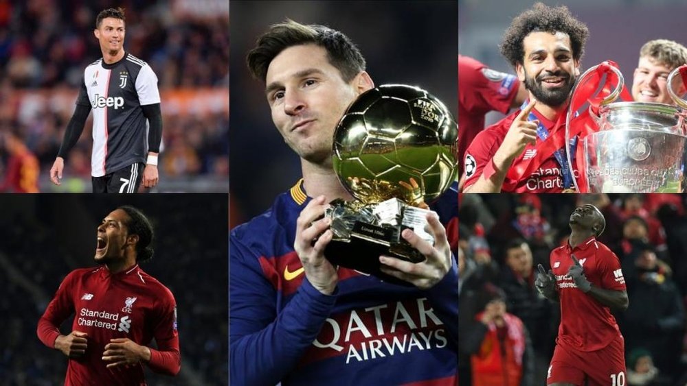 Os concorrentes de Messi pela Bola de Ouro. Montagem/AFP