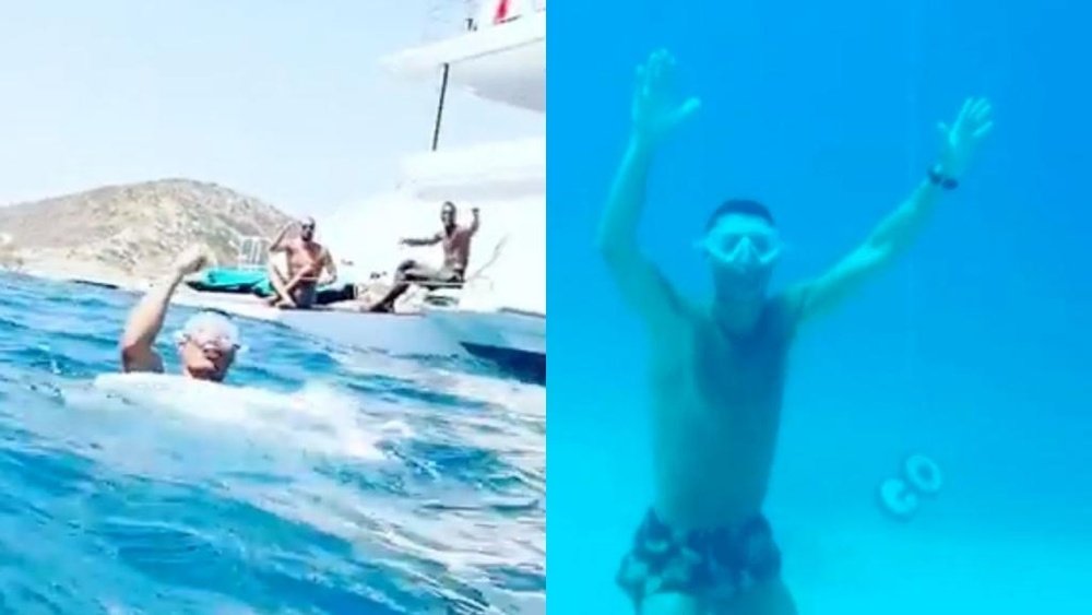 Cristiano vaciló de físico a 14 metros bajo el agua. Capturas/Instagram