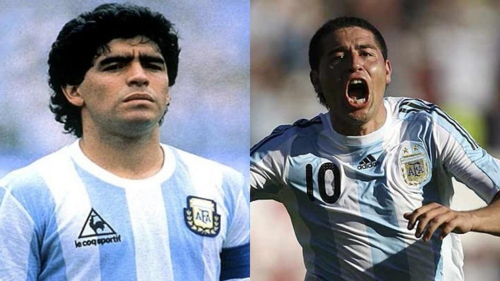 Maradona, Riquelme e uma inimizade que vem de longe. EFE
