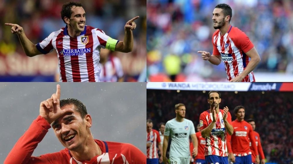 El Atlético eligió a Godín, Koke, Griezmann y Juanfran como capitanes. BeSoccer
