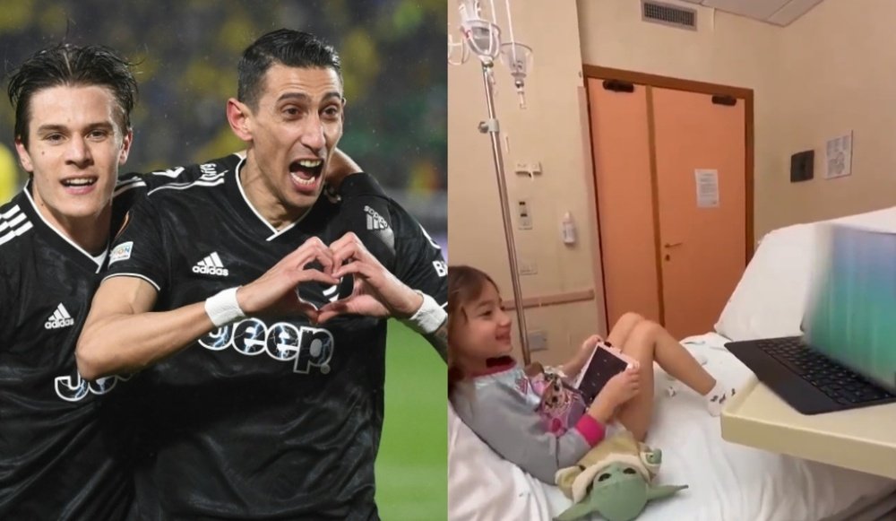 La hija de Di María se emocionó con sus goles ante el Nantes. AFP/Instagram/jorgelinacardoso26