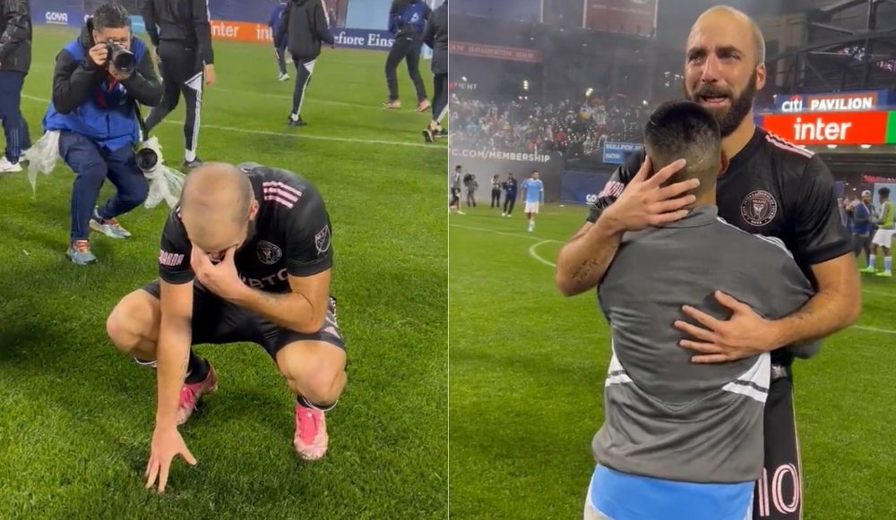 Gonzalo Higuaín se emocionó en su último encuentro con el Inter Miami. Twitter/MLS