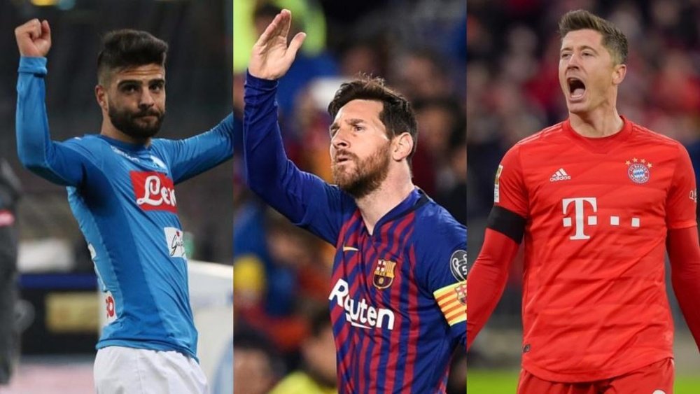 Insigne, Messi e Lewandowski estão na lista dos melhores atacantes do FIFA 20. EFE/AFP