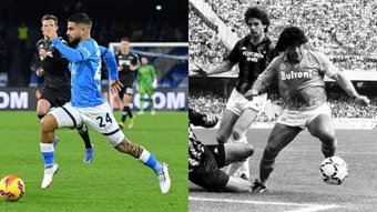 Insigne ya está a la altura de Maradona: igualó sus 115 goles en Nápoles. AFP/EFE