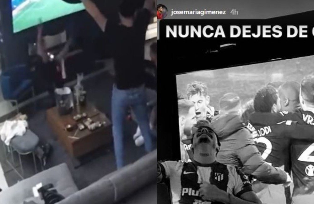 Giménez montó en éxtasis con su Atleti. Instagram/josemariagimenez