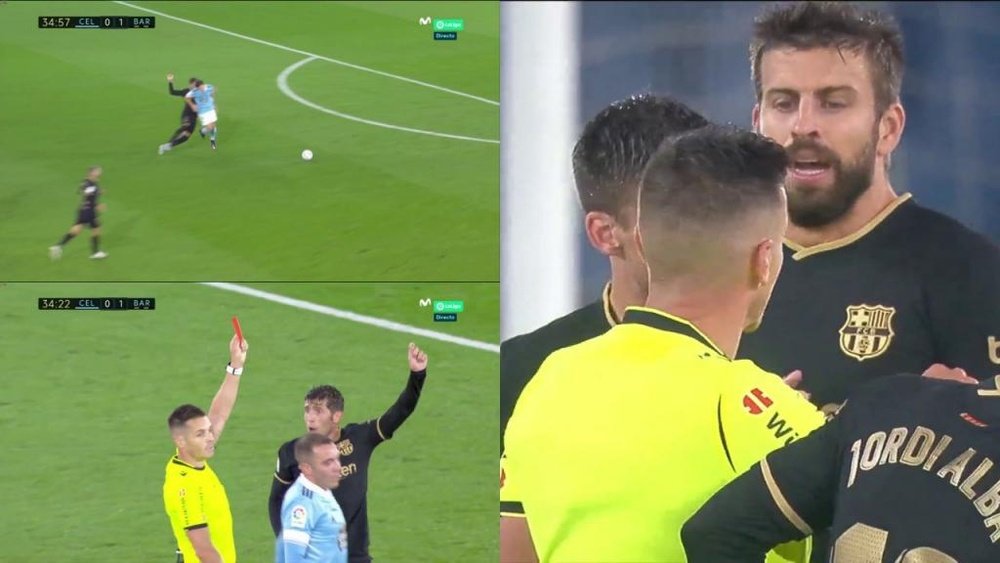 Piqué was saved by VAR. Screenshot/MovistarLaLiga