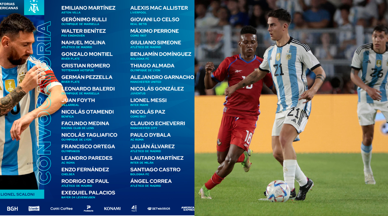 Scaloni da una prelista de 33 con Echeverri y Dybala