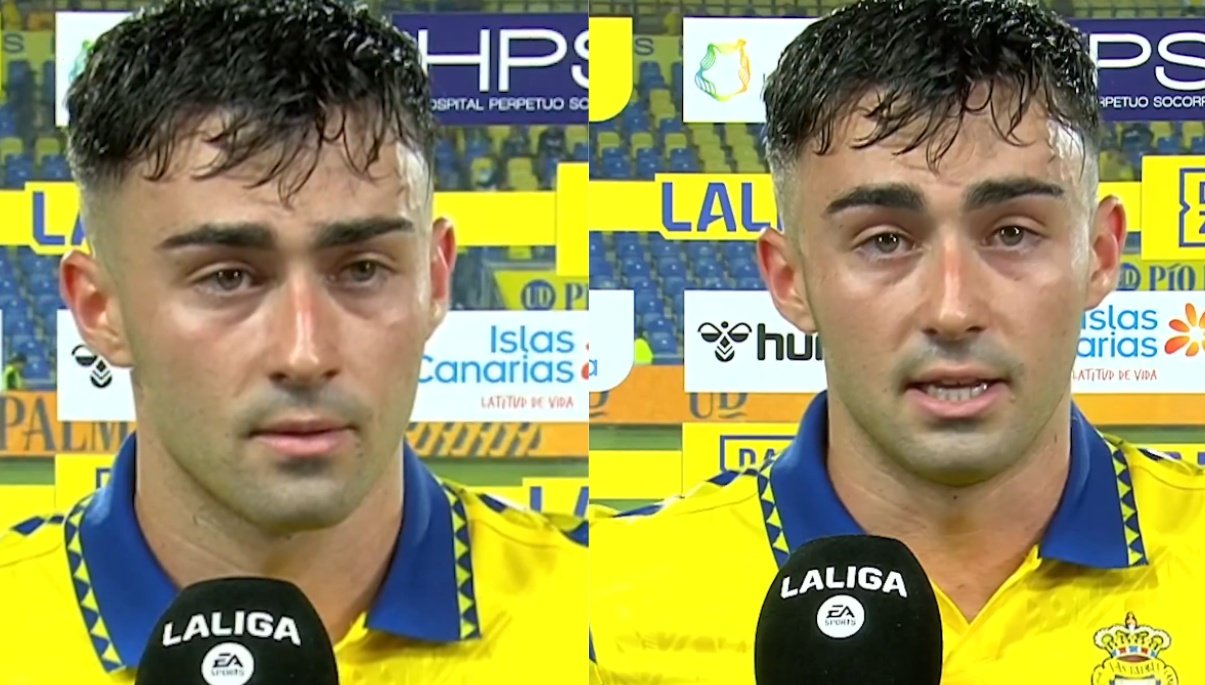 Moleiro se derrumba ante la impotencia. Captura/DAZN