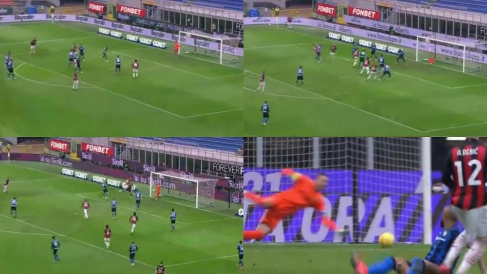 El Inter goleó al Milan. Capturas/MovistarLigadeCampeones