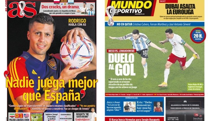 As capas da imprensa esportiva. AS/Mundo Deportivo