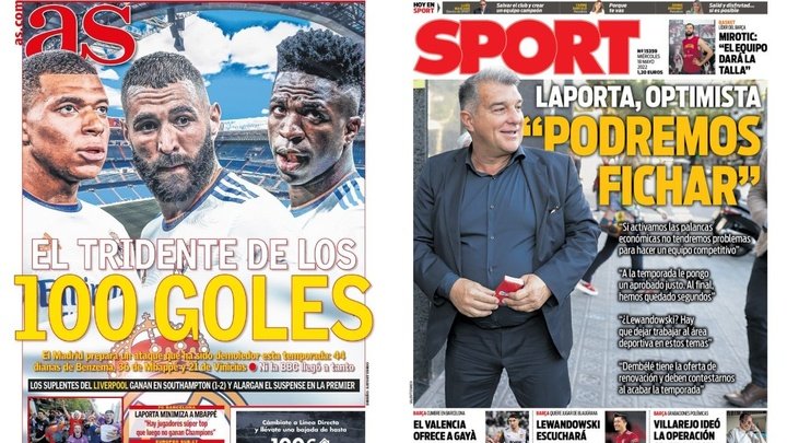 As capas da imprensa esportiva. AS/Sport