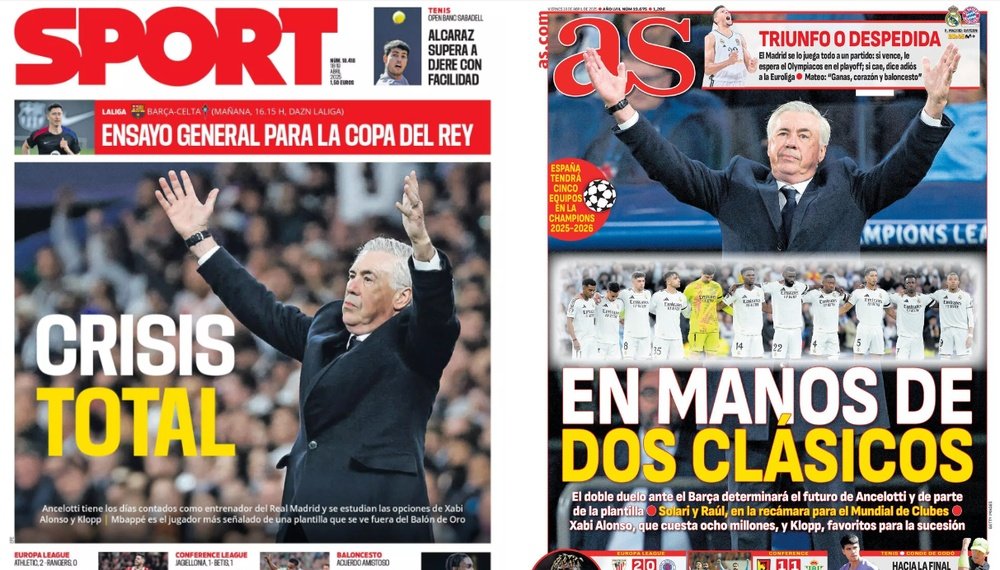 Portadas de la prensa deportiva del 18-04-25. Sport/AS