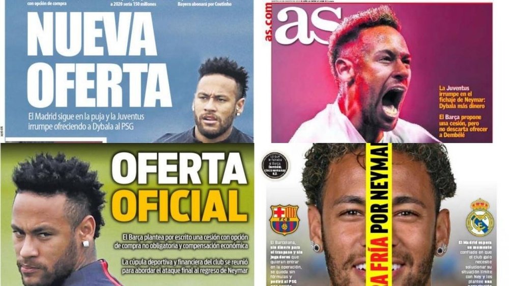 As capas da imprensa esportiva de 20 de agosto de 2019. BeSoccer
