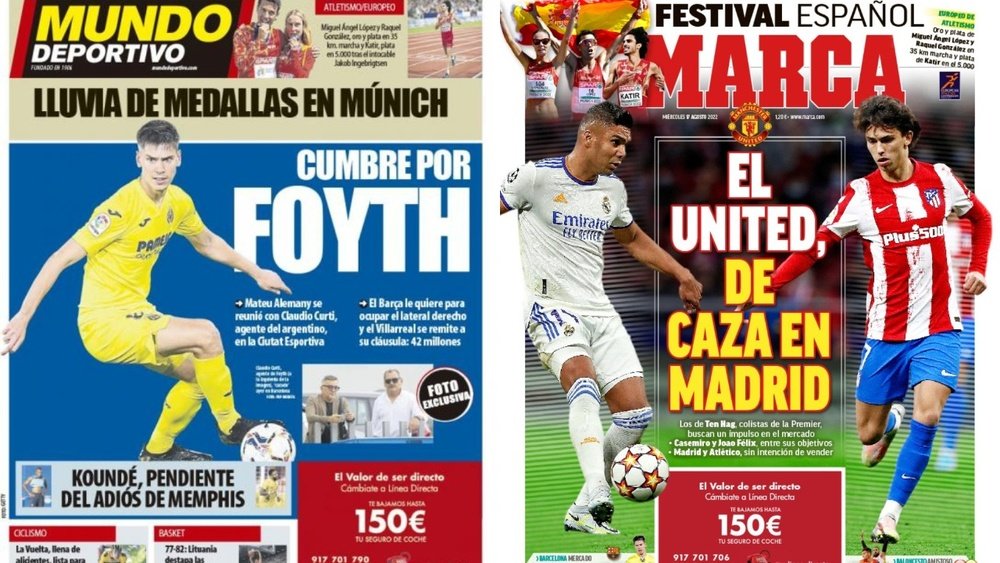 As capas da imprensa esportiva. Marca/Mundo Deportivo