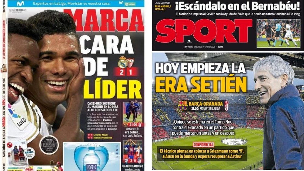 Estas son las portadas de la prensa de hoy. Montaje/Marca/Sport