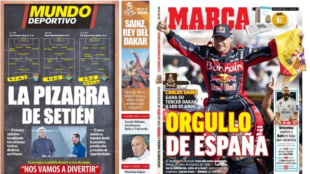 Estas son las portadas de la prensa de hoy. Montaje/MundoDeportivo/Marca