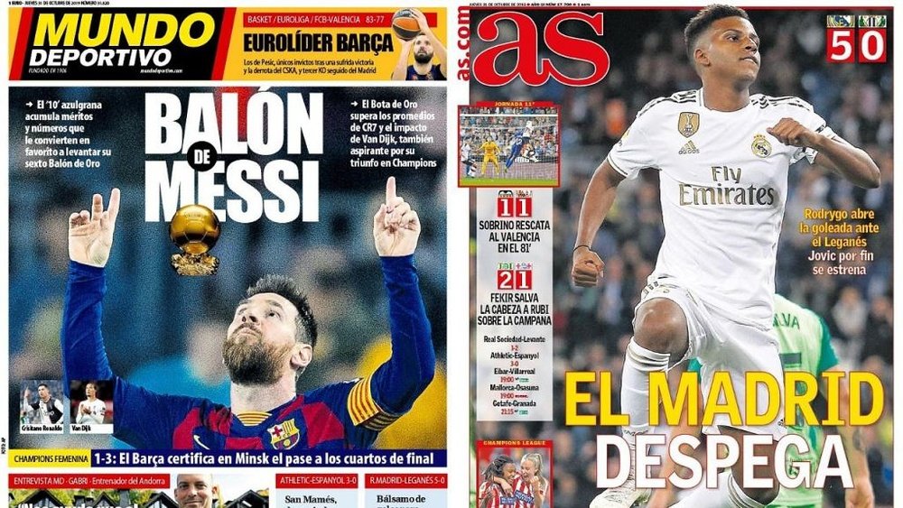 Estas son las portadas de la prensa deportiva de hoy. Montaje/MD/AS