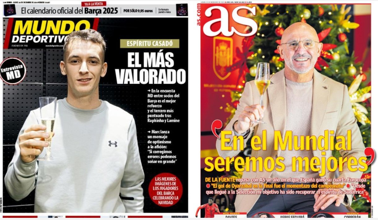 Portadas de la prensa deportiva del 26-12-24. Mundo Deportivo/AS