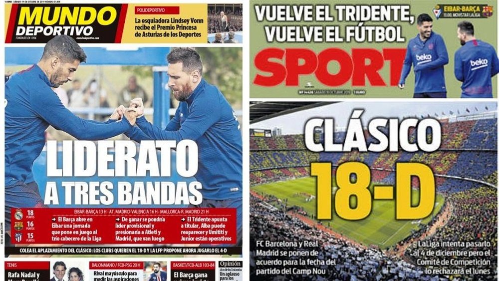 Estas son las portadas de la prensa deportiva de hoy. Montaje/MD/Sport
