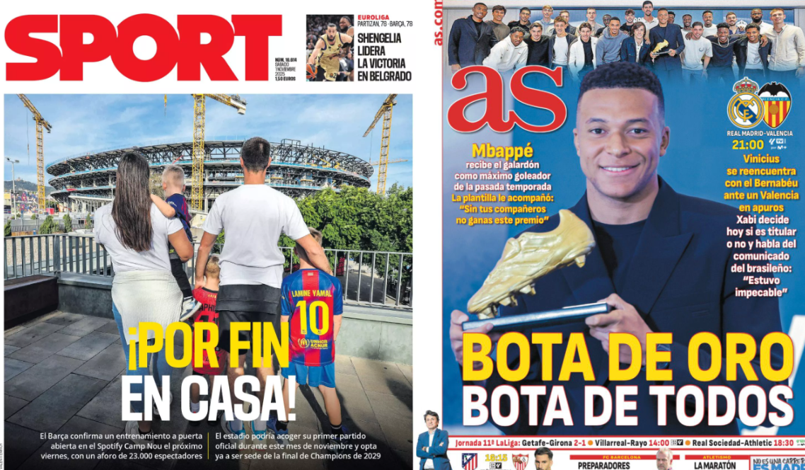 Portadas de la prensa deportiva del 01-11-25
