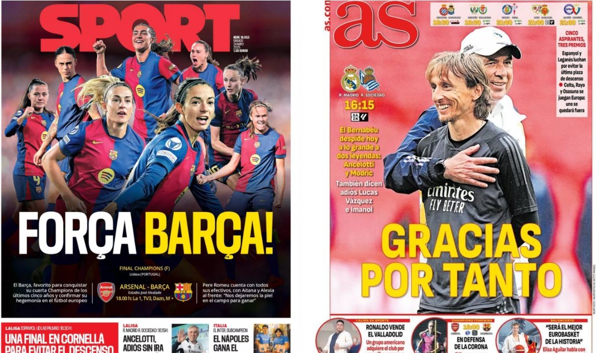 Portadas de la prensa deportiva del 24-05-25. Sport/AS