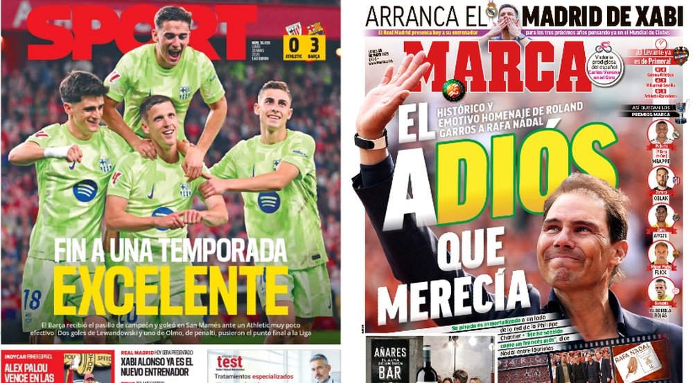 Montaje de las portadas 26-05-25. Sport/Marca