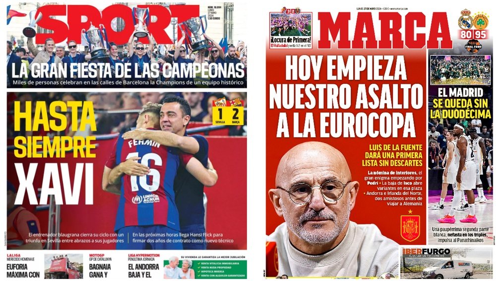 Portadas de la prensa deportiva del 27-05-24. Sport/Marca