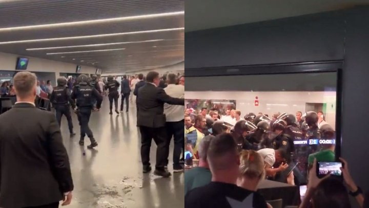 6 detenidos del Feyenoord por graves altercados en el palco del Metropolitano