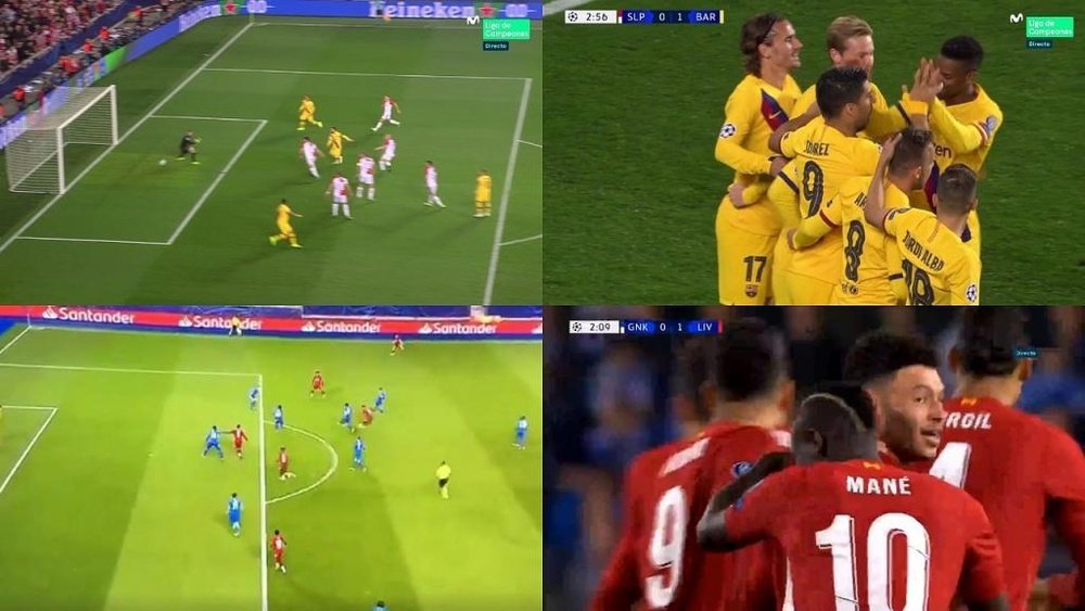 Barça y Liverpool van en serio: Messi y Oxlade-Chamberlain no dan respiro. Capturas/Movistar+