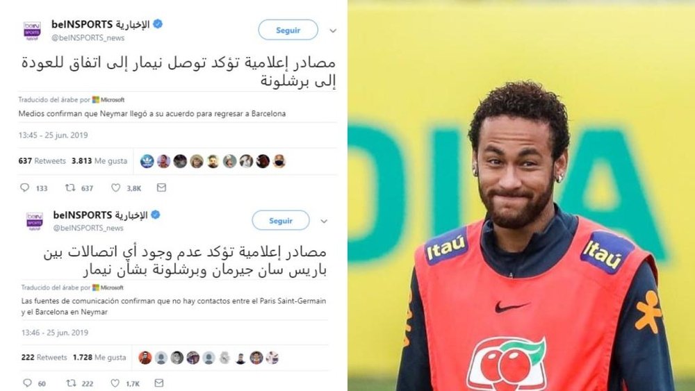 Las extrañas informaciones sobre Neymar llegadas de Catar. EFE/Twitter