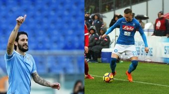 A Lazio e o Nápoles planeiam uma troca de médios.AFP