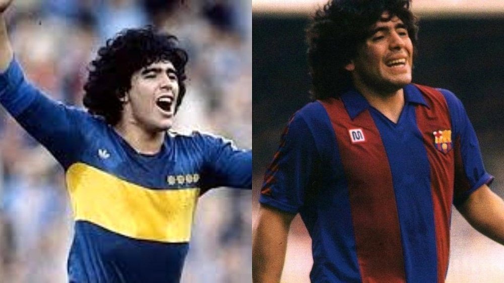 Maradona llegó al Barça tras jugar en Boca. EFE/Archivo