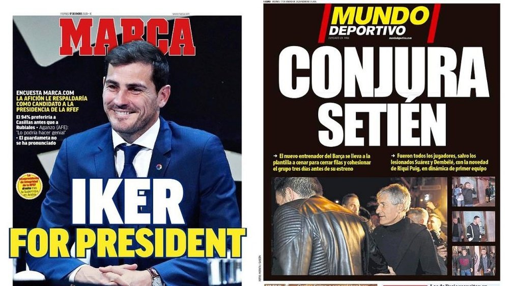 Estas son las portadas de la prensa de hoy. Montaje/Marca/MundoDeportivo