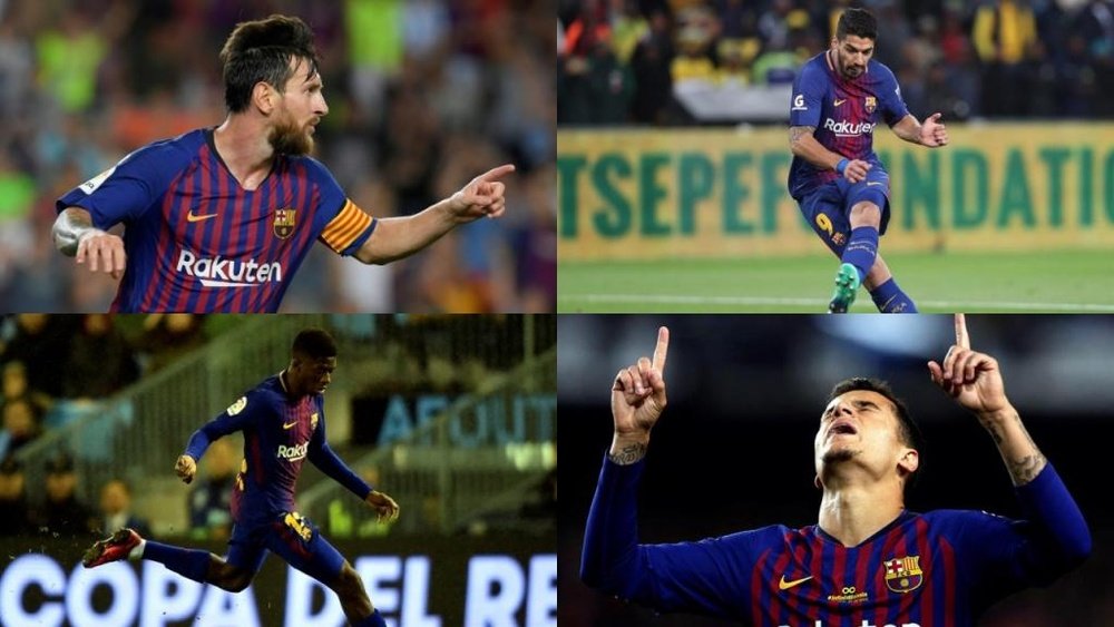 Messi, Coutinho, Dembélé e Suárez poderiam ser titulares. AFP/EFE