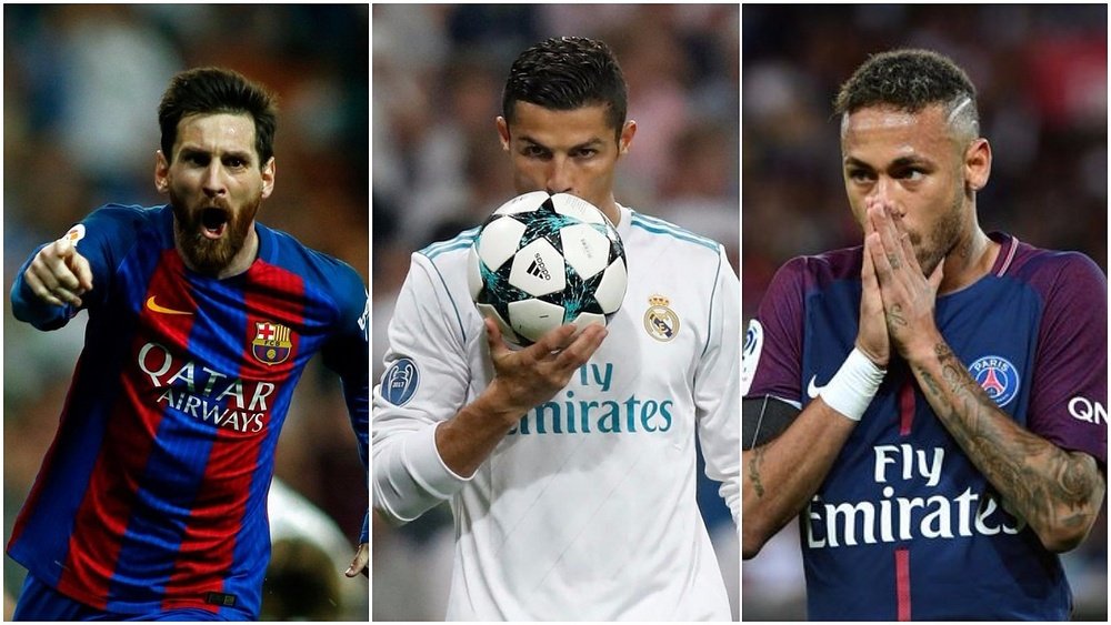 Messi, CR7 e Neymar estão entre o top 10. BeSoccer