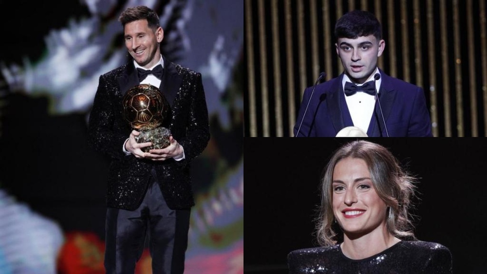Messi, Alexia Putellas y Pedri fueron premiados en la gala del Balón de Oro. EFE