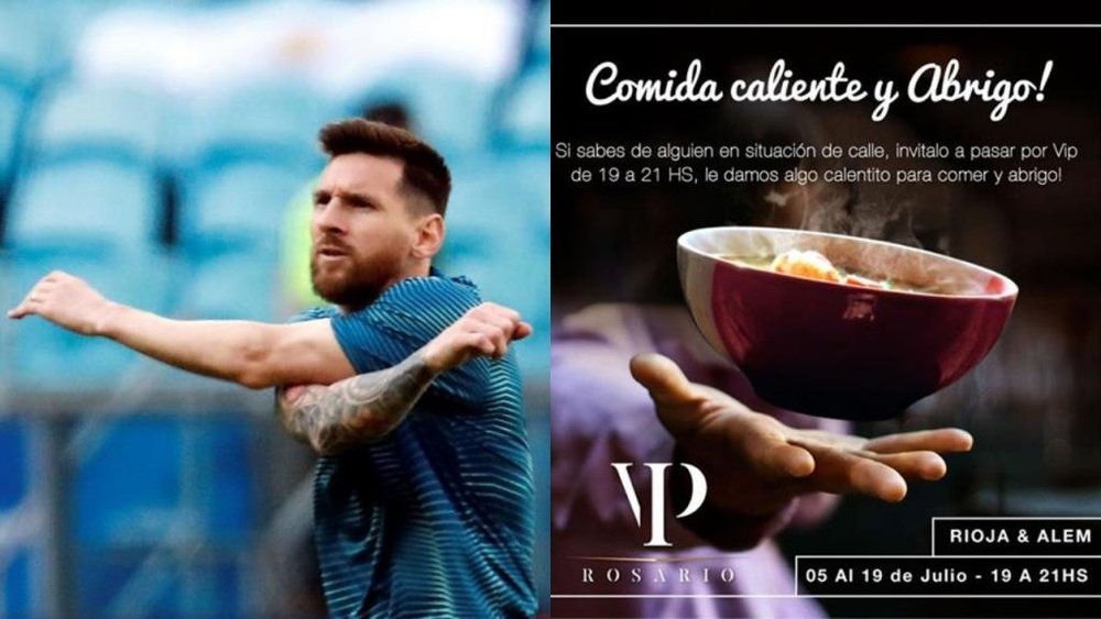 O gesto de Messi que vale mais que qualquer título. EFE/Facebook